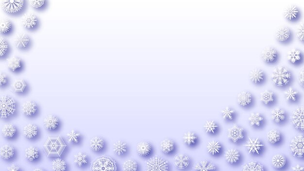 Abstract Background Winter Snowflakes With Shadows Vector Design Style Template