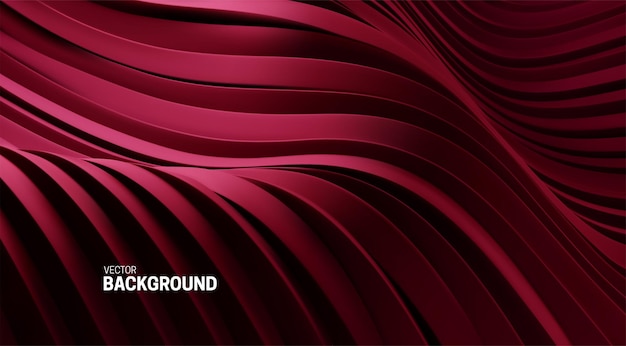 Abstract background with 3d curvy dark red shapes