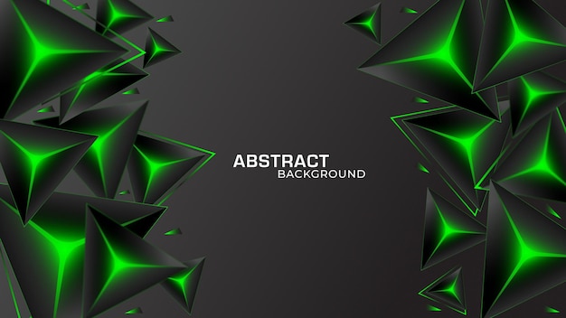 Abstract background with 3d neon triangle shape