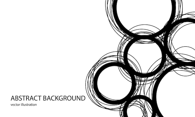 Abstract background with black circles minimalism