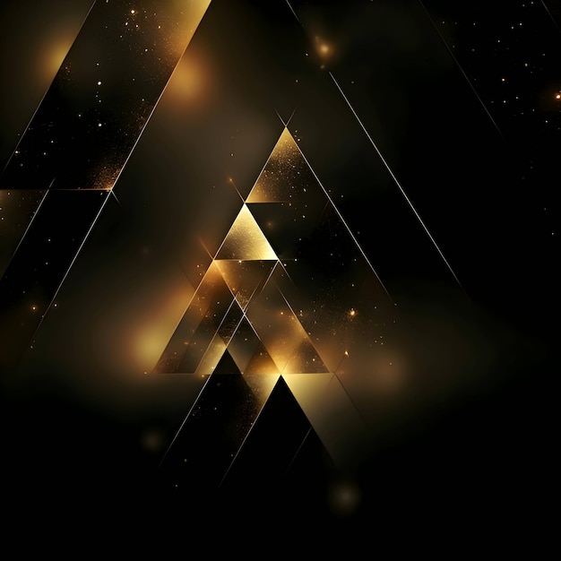 Abstract background with black and gold triangles