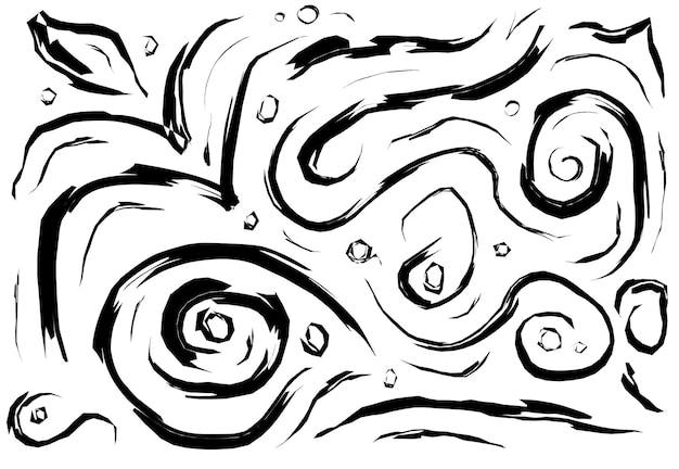 Vector abstract background with a black and white drawing of a swirl