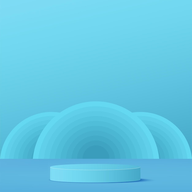 Abstract background with blue color podium for presentation Vector illustration