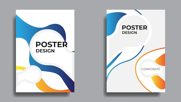 Vector abstract background with blue and orange abstract shapes for poster cover brochure flyer etc vector illustration