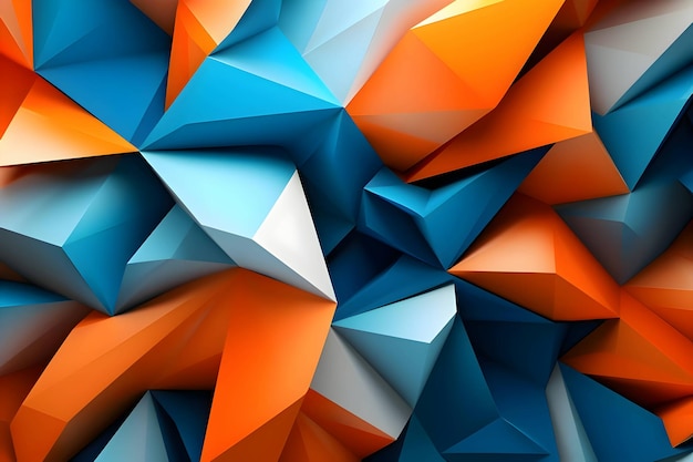 Abstract background with blue and orange color geometric figures