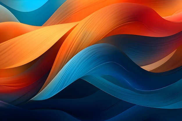 Abstract background with blue and orange colour waves