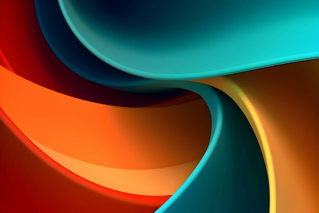 Abstract background with bluegreen and orange colour waves