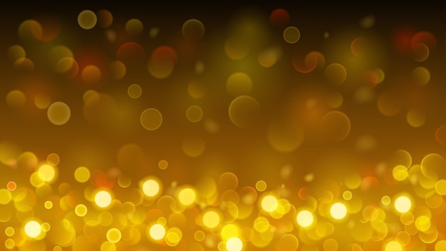 Abstract background with bokeh effect Blurred defocused lights in gold colors Gold bokeh lights
