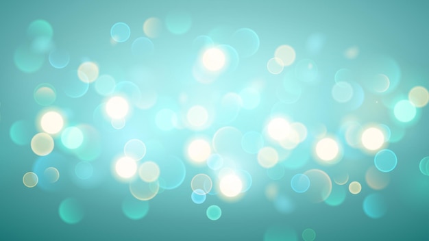 Abstract background with bokeh effect Blurred defocused lights in light blue colors