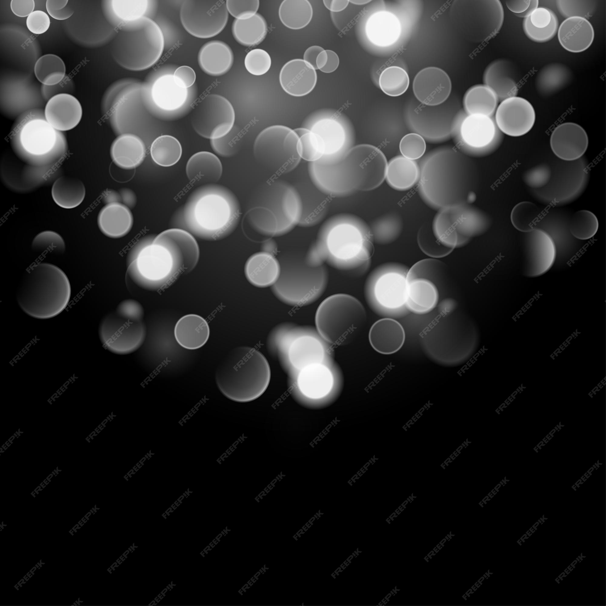 Premium Vector | Abstract background with bokeh effect blurred defocused  lights in white colors white bokeh lights on black background