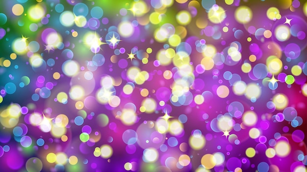 Abstract background with bokeh effect blurred defocused multicolored lights colored bokeh lights with sparkles