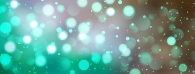 Abstract background with bokeh effect in turquoise and gray colors