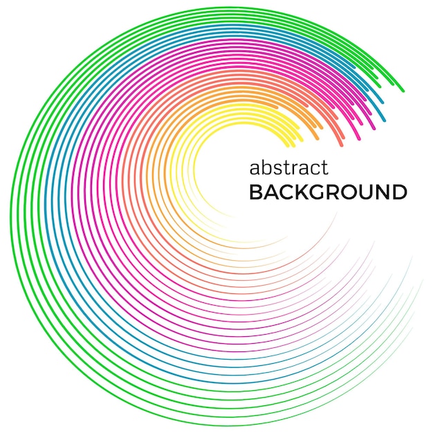 Abstract background with bright colorful lines Colored circles with place for your text on a white backgroundxA