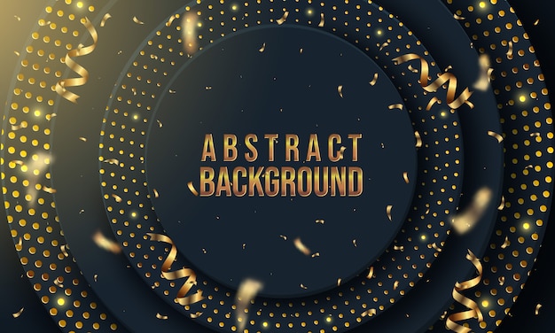 Vector abstract background with circle layers and golden glittering