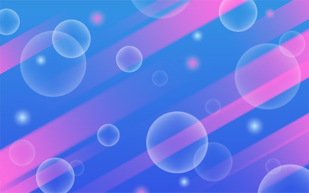 円の泡の青とピンクの抽象的な背景