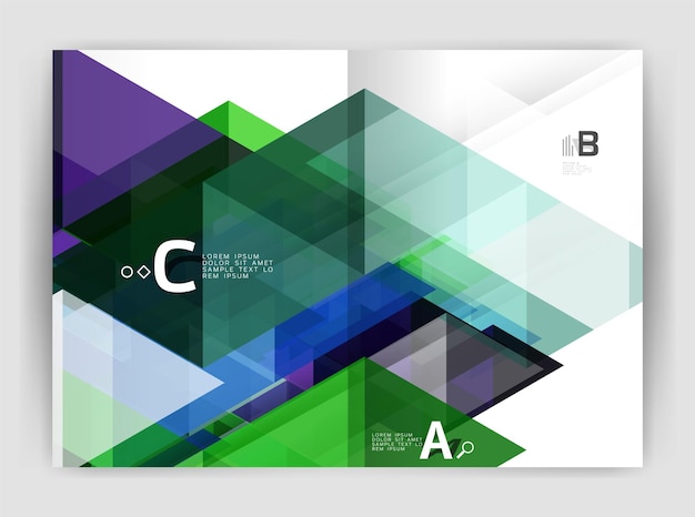 Sfondio astratto con triangoli di colore sfondo di stampa del rapporto annuale progettazione vettoriale per il diagramma di layout del flusso di lavoro opzioni di numero o web design