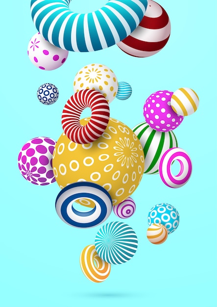 Abstract background with colorful decorative ball and ring.Vector eps10.