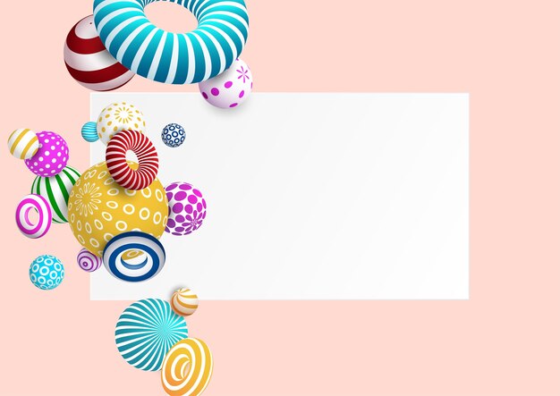 Vector abstract background with colorful decorative ball and ring.vector eps10.