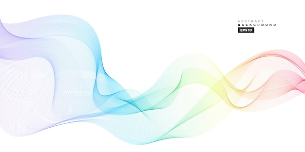 Abstract background with colorful dynamic line wave