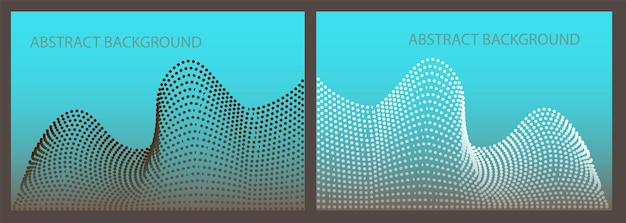 カラフルなダイナミックな波線とドットの抽象的な背景デザインに適したイラスト