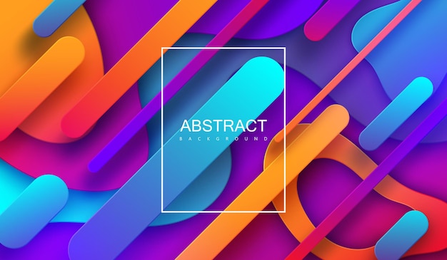 Вектор Абстрактный фон с красочными бумажными формами
