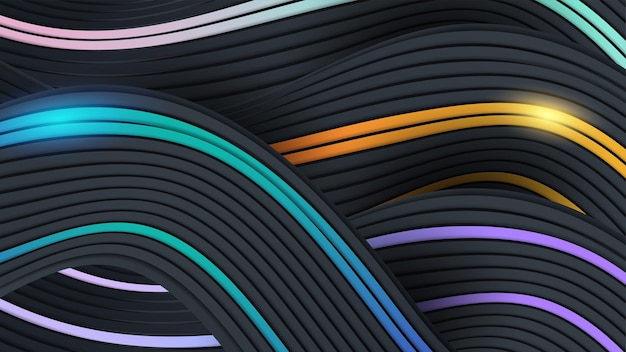 Abstract background with colorful shapes waves lines circles and pattern