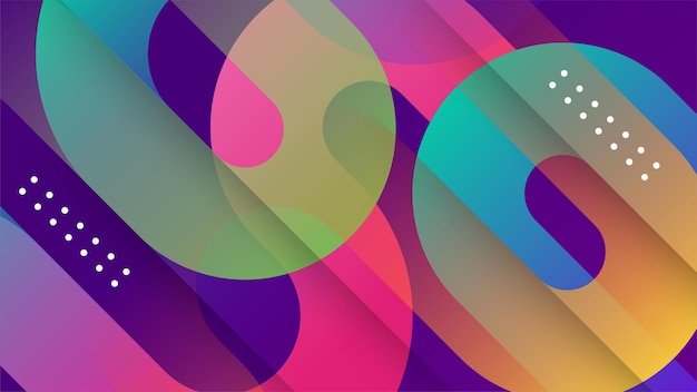 Abstract background with colorful shapes waves lines circles and pattern