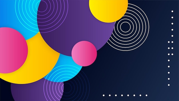 Abstract background with colorful shapes waves lines circles and pattern