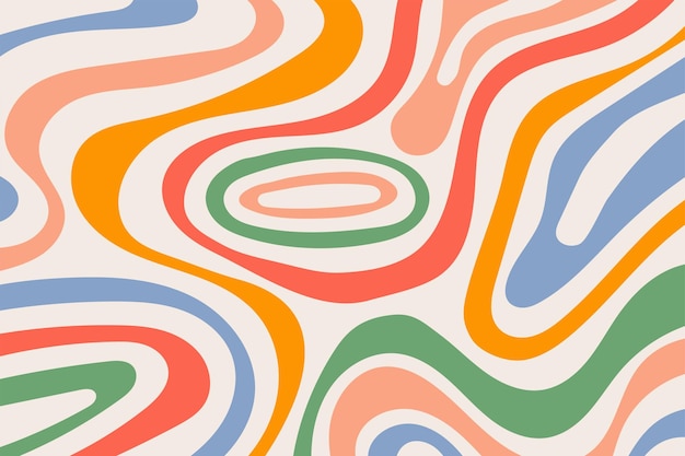 abstract background with colorful wave pattern trendy vector illustration in retro style 60s 70s