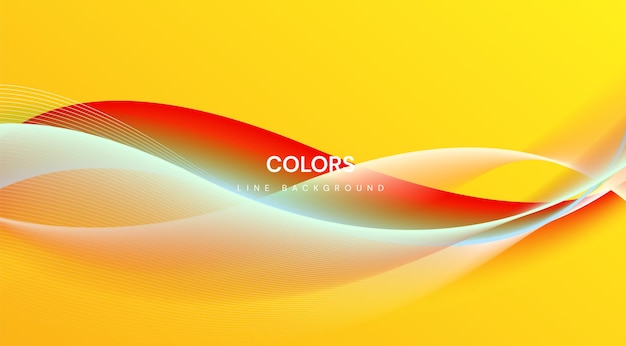 Abstract background with colorful wavy gradient lines