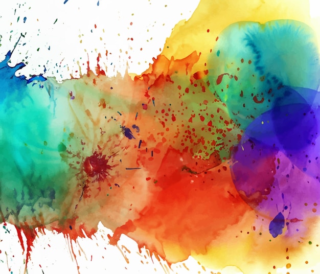 Vector abstract background with a colourful watercolour splatter design