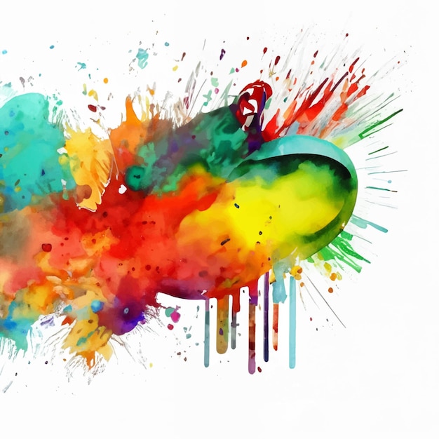 Abstract background with a colourful watercolour splatter design