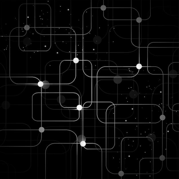 Sfondo astratto con elementi geometrici di connessione.