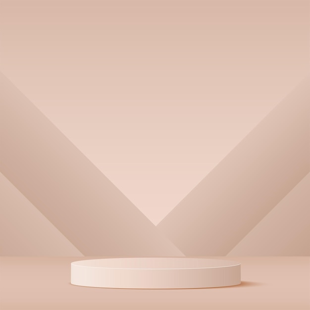 Abstract background with cream color podium for presentation vector illustration