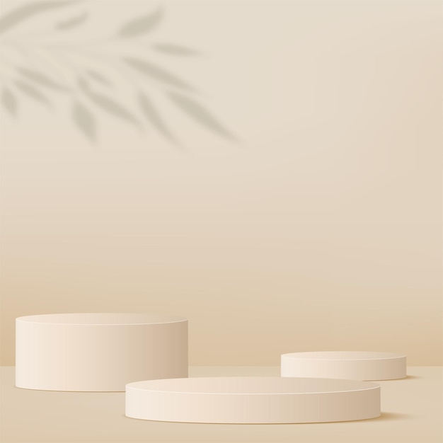 Vector abstract background with cream color podium for presentation. vector