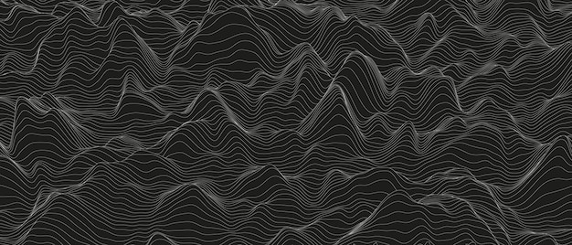 Abstract background with distorted line shapes on a black background