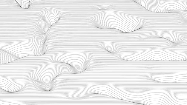 Abstract background with distorted line shapes on a white background monochrome sound line waves