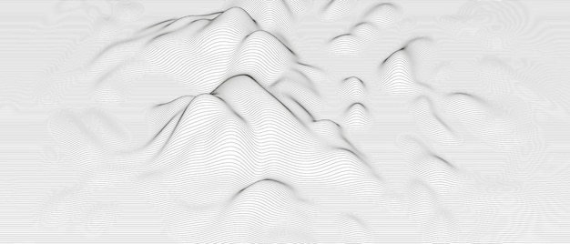 Abstract background with distorted line shapes on white