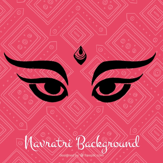 Vector abstract background with eyes of durga goddess