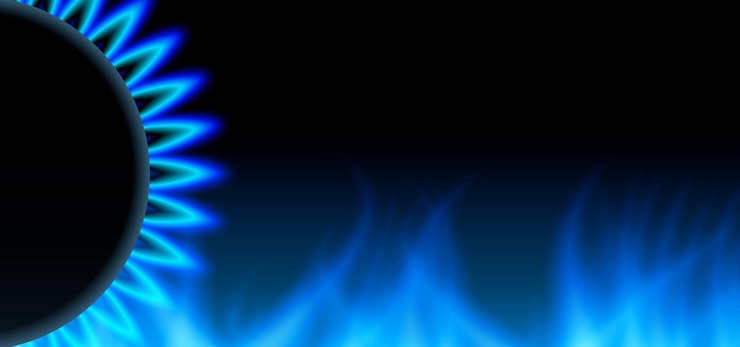 Вектор абстрактный фон с газовым пламенем темно-голубой баннер неоновая иллюстрация газовый горелка