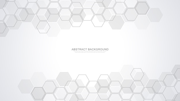 Abstract background with geometric shapes and hexagon. medicine, technology or science design.