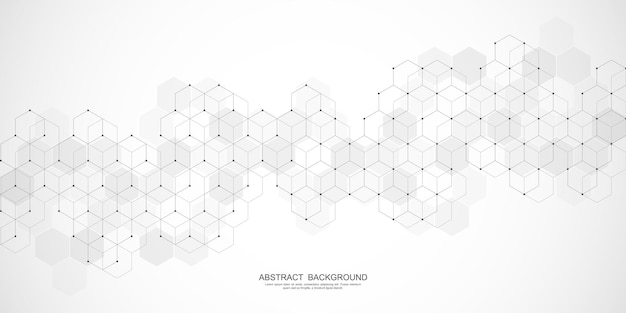 Abstract background with geometric shapes and hexagon pattern vector illustration for medicine