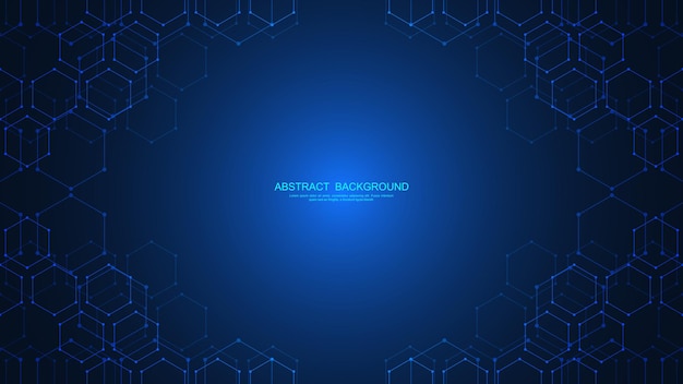 abstract background with geometric shapes and hexagon pattern
