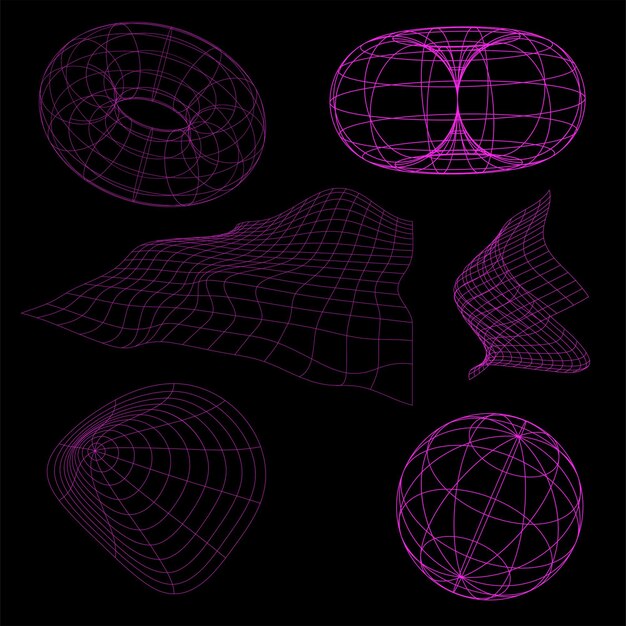 Vector abstract background with glowing lines wireframe graphics