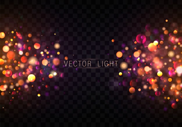 Vector abstract background with gold colorful bokeh effect.