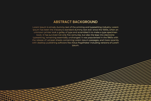 Abstract background with gold line wave