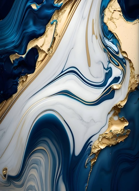 Abstract background with gold and navy blue marble