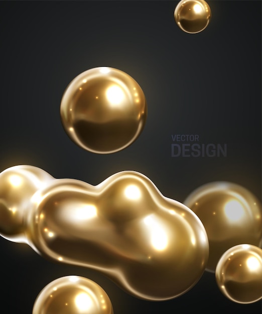 Abstract background with golden organic blob shapes