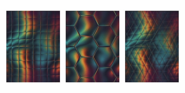 Вектор Абстрактный фон с зернистыми металлическими градиентами и геометрическими узорами