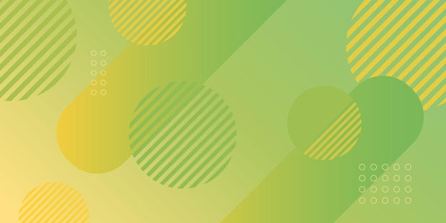 Абстрактный фон с зеленым и желтым градиентным кругом и фоном геометрической формы